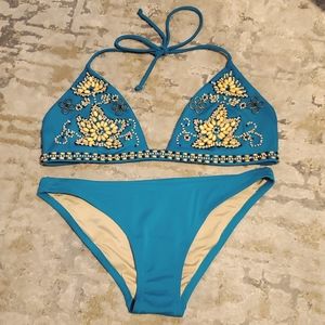 VICTORIA'S SECRET Beaded Teal Bikini